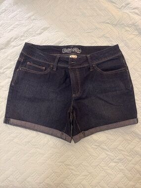 Faded Glory Dark Wash Rolled Cuff Denim Shorts